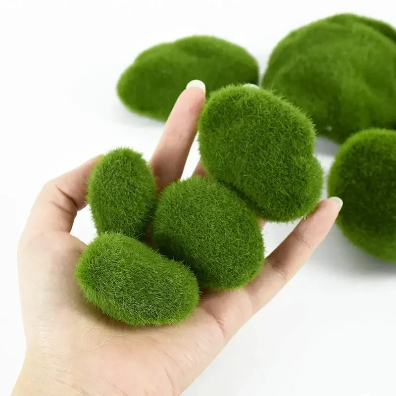 Terrarium Moss Art - 10 szt. Symulowane kamienie z mchem,
