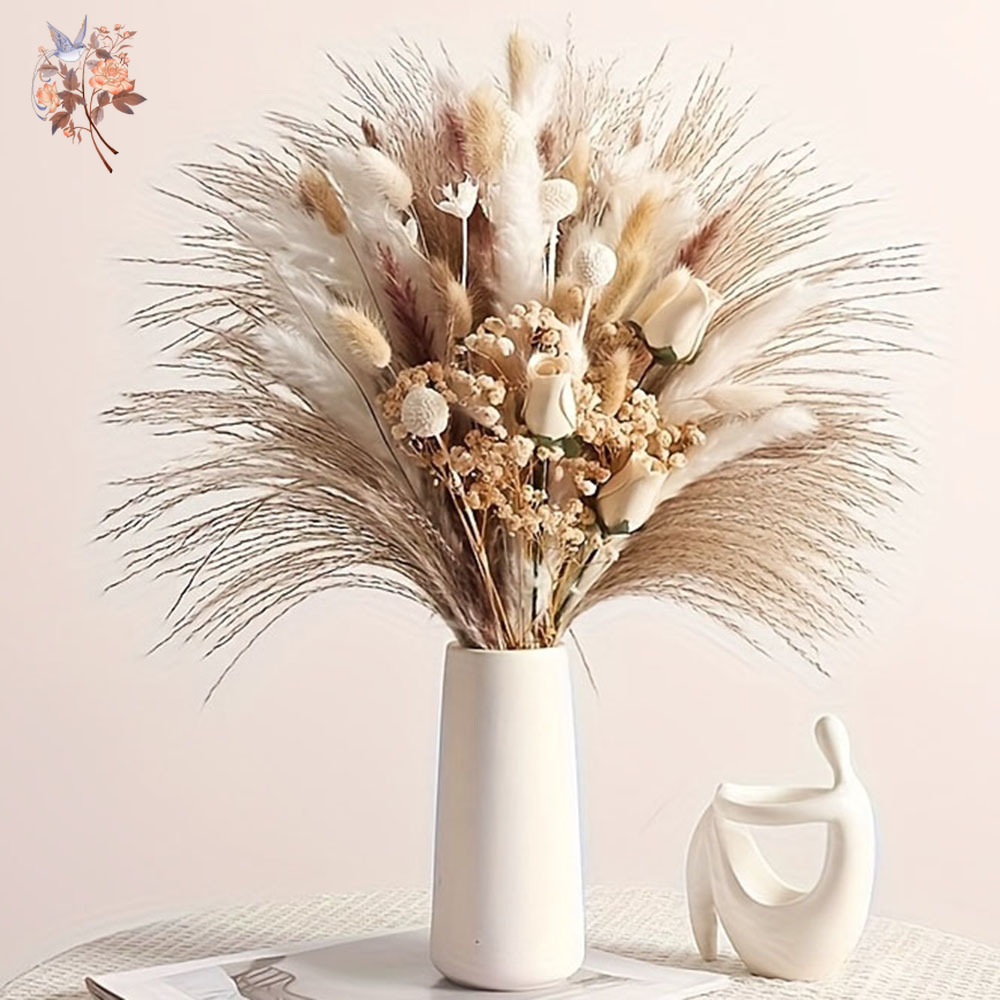 Dried Flower Bulk - 80 szt. Sztucznych Suszonych Kwiatów Bukiet