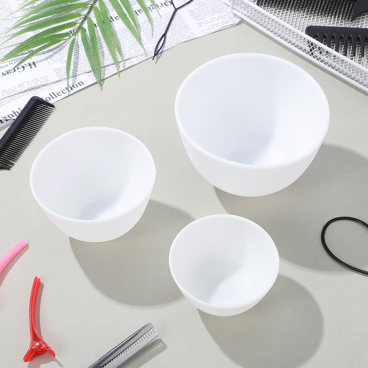 Mixing Cup Silicone - 3 szt./zestaw Silikonowe miseczki Białe miseczki