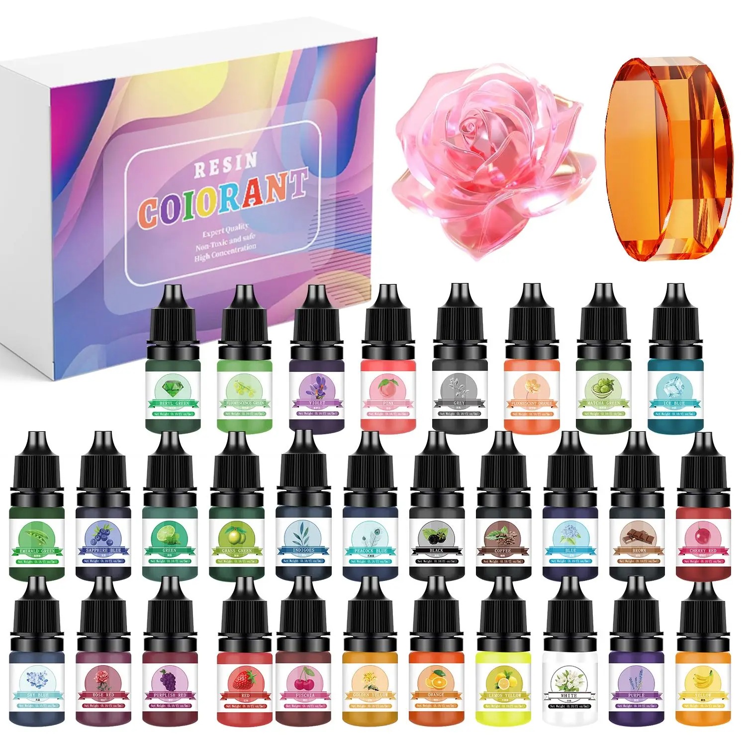 Epoxy Uv Resin Kit - 30 Kolorów 5ml Zestawy Pigmentów do