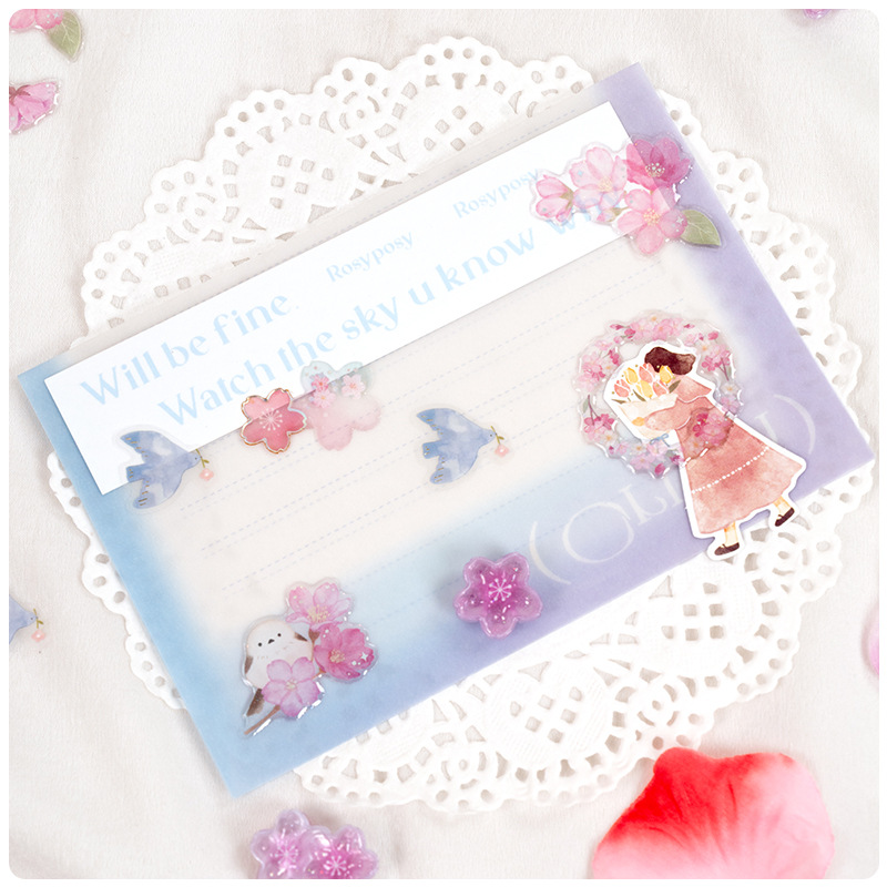 Resin Craft Material - Japoński styl Sakura Crystal 3D Naklejki