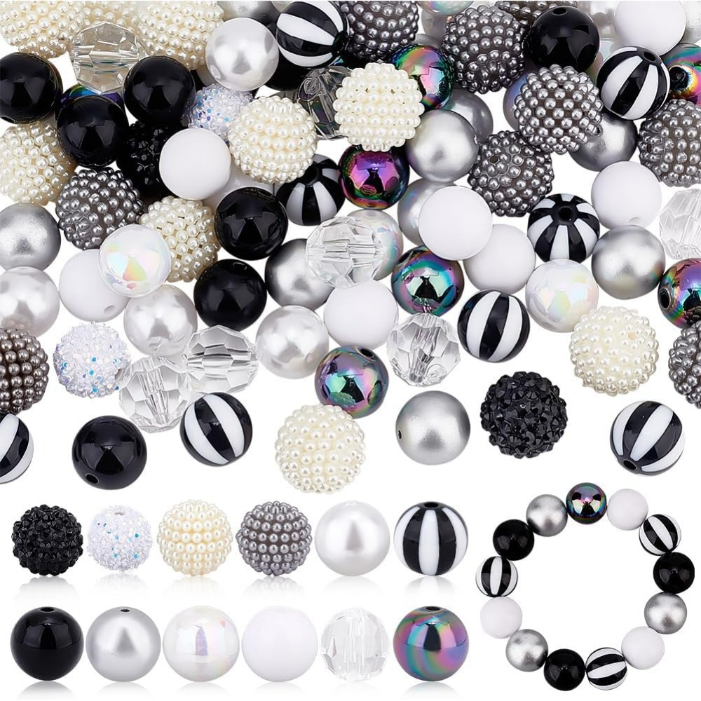 Resin Crafts - 106 sztuk masywnych koralików 12 stylów