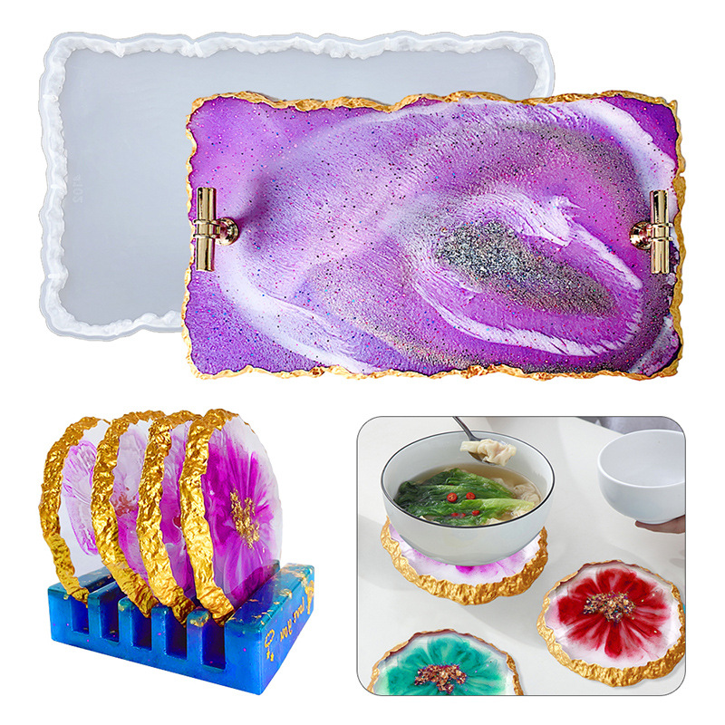 Resin Craft Ideas - DM413 Drusy Coaster Forma żywiczna Geode