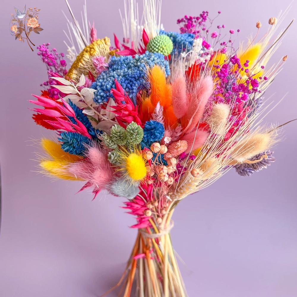 Dried Flower Bulk - Kolorowy Bukiet Ślubny z Suszonych Kwiatów