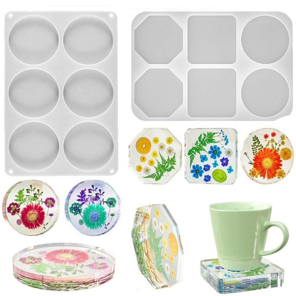 Coaster Mold Round - Formy silikonowe do kreatywnych podkładek, okrągłe,