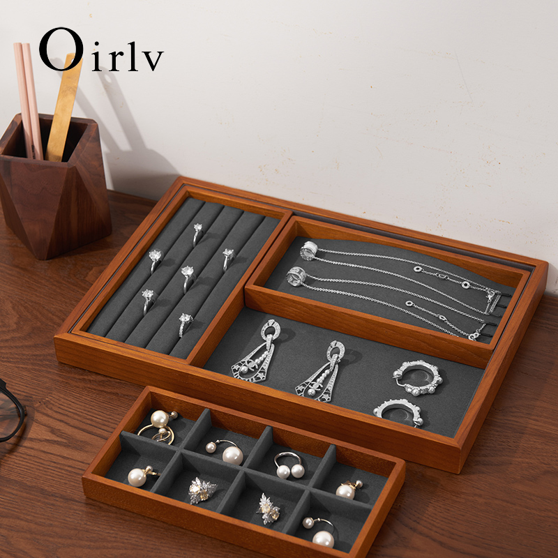 Wood Ring Blank - Oirlv Drewniany organizer na biżuterię Stojak