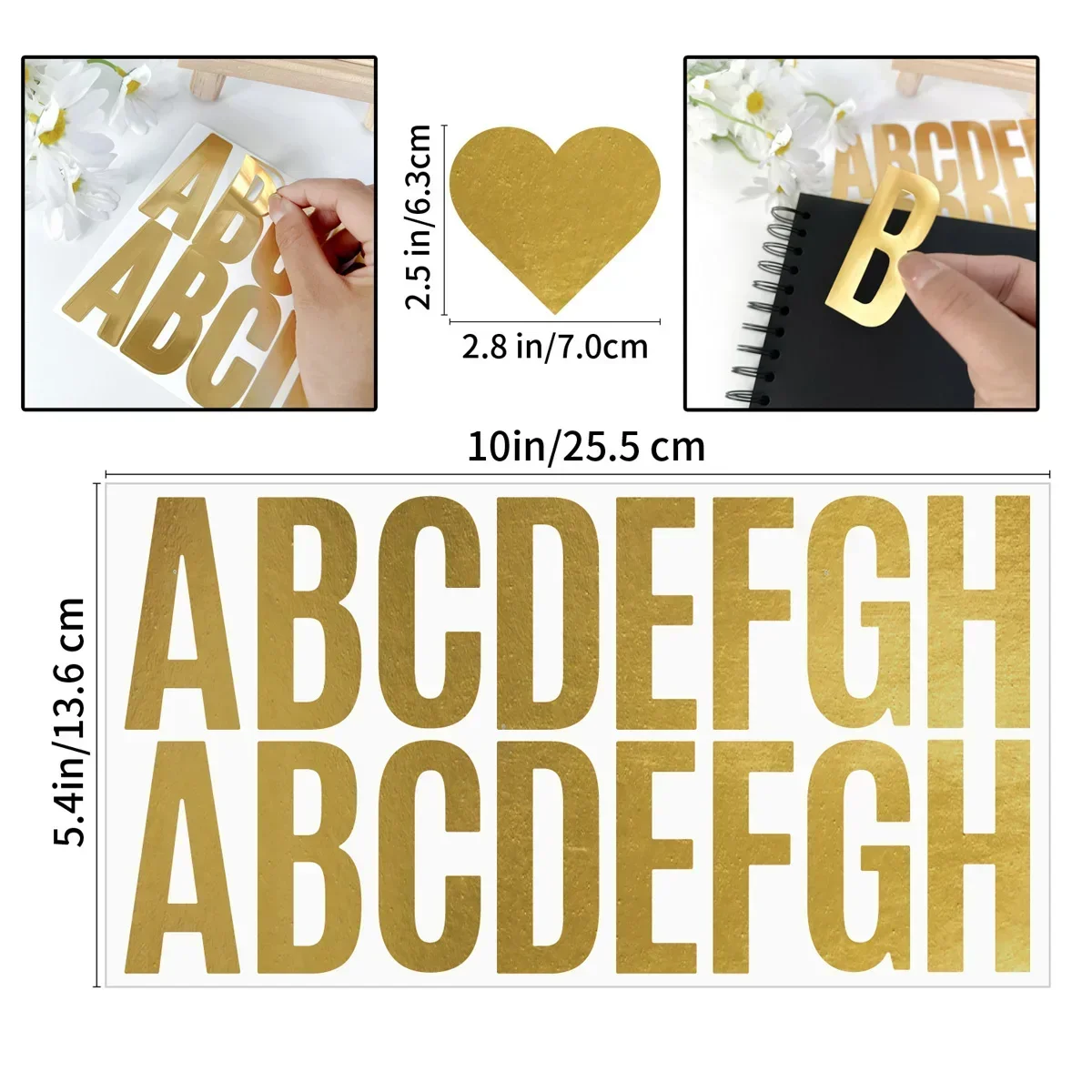 Gold Foil Flakes - 100 sztuk 6 arkuszy złote naklejki