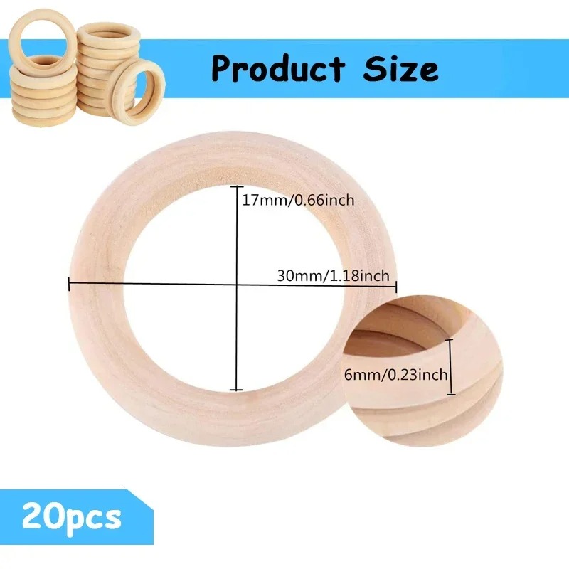 20 szt. 30mm Niewykończone Gła – Wood Ring Blank recenzja i cena