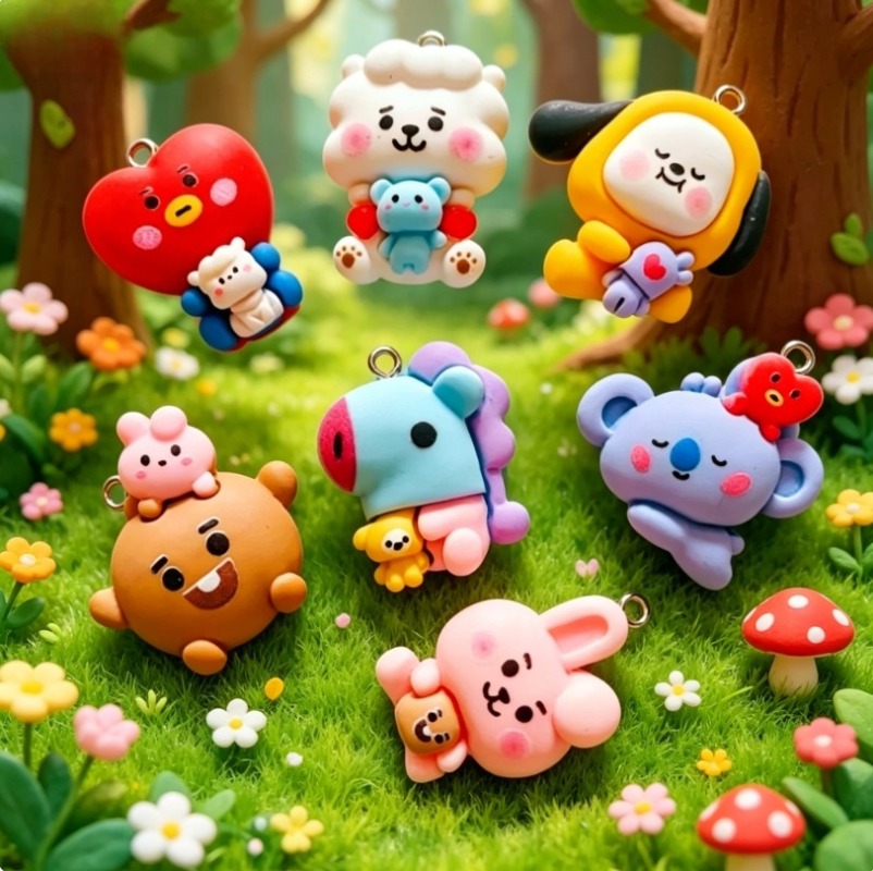 7 szt. BT21 Żywiczne Charmsy z – Resin Crafts recenzja i cena