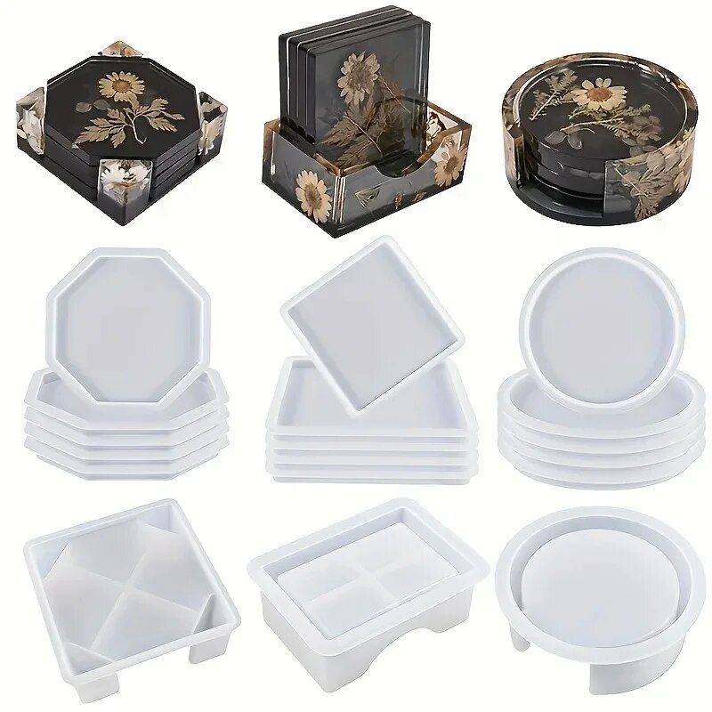 Zestaw form do żywicy Coaster  – Gold Foil Flakes recenzja i cena