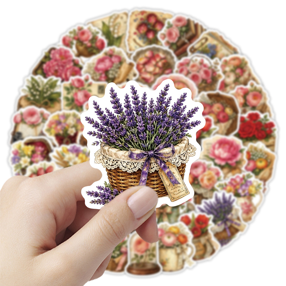 50 szt. Vintage Naklejki Kwiat – Dried Flower Bulk recenzja i cena